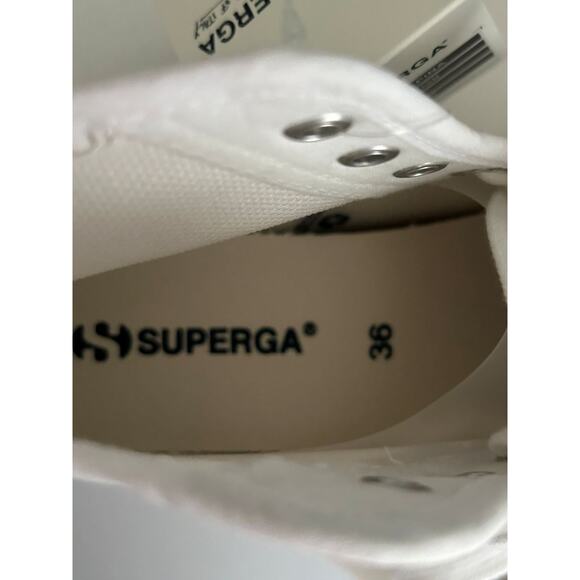 NEW Superga Unisex White Canvas Lace Up High-Top Sneaker Boots-Men 4.5-Women 6 - Picture 8 of 10